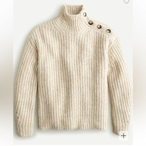 NWOT | J.Crew | Alpaca-blend turtleneck sweater with shoulder buttons